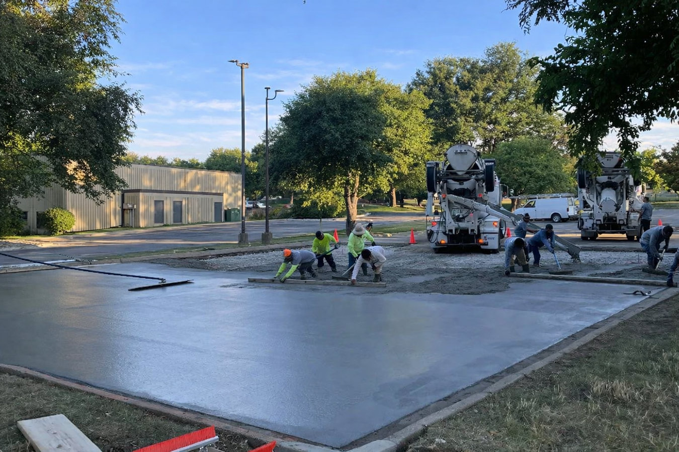 Concrete parking lot building in Taunton, MA