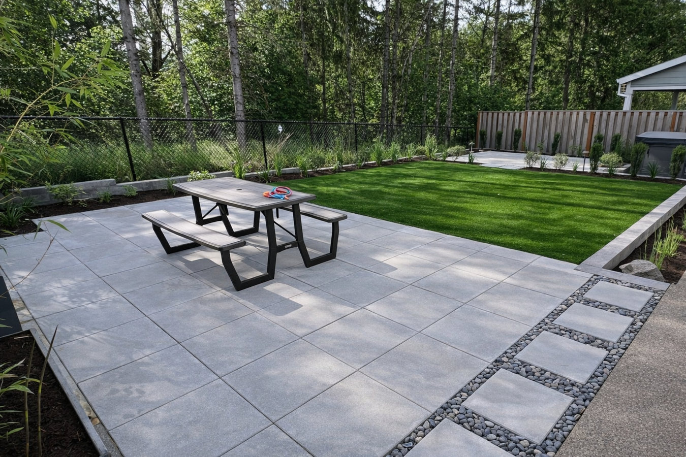 Concrete patio construction