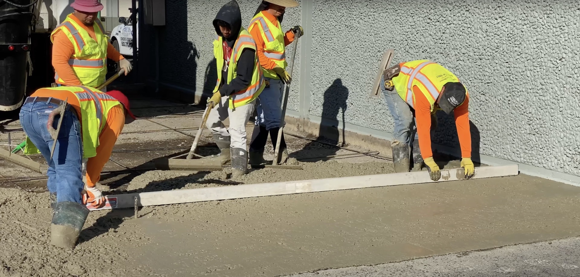 Professional concrete finishing and smoothing in Taunton, MA Commercial concrete finishing work by Taunton Concrete contractors